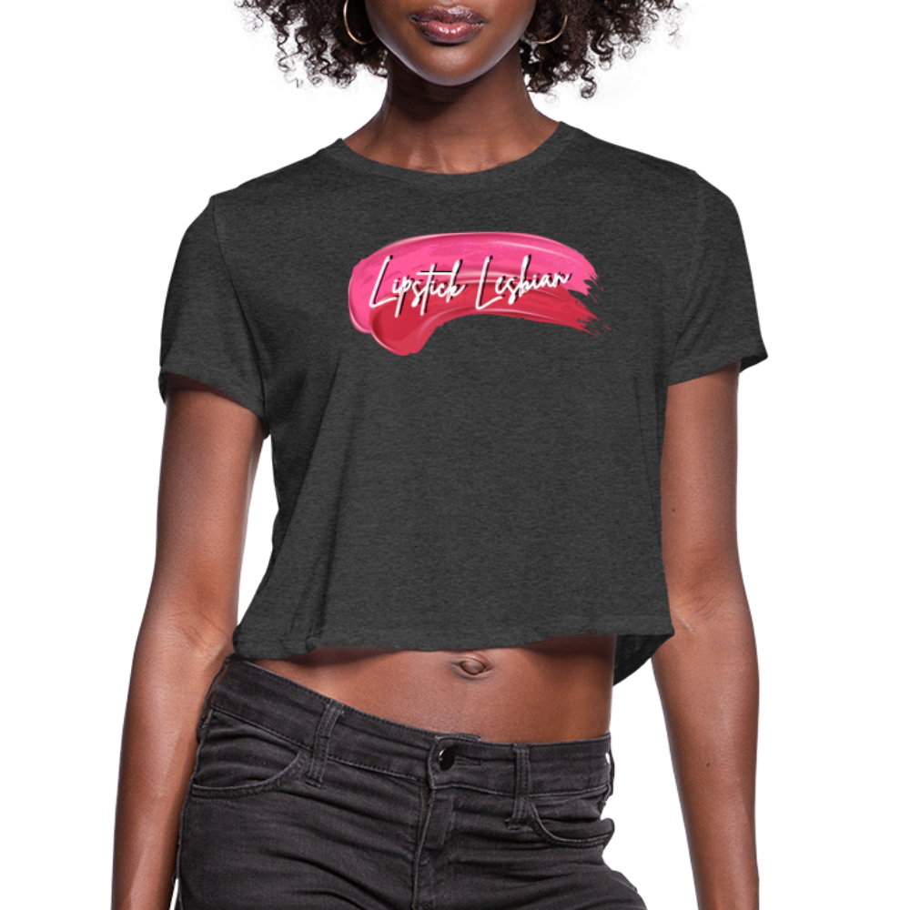 Lipstick Lesbian Cropped T Shirt - deep heather