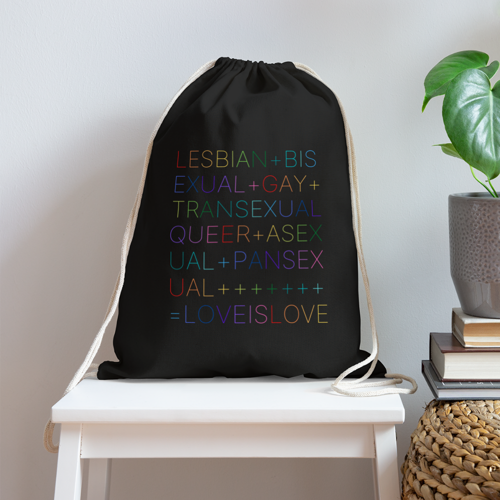 LoveisLove Drawstring Bag - black