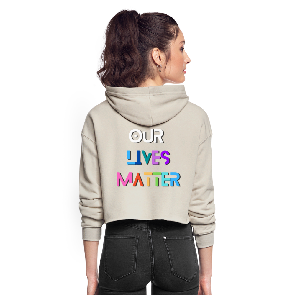 Trans/Our Lives Matter Cropped Hoodie - dust