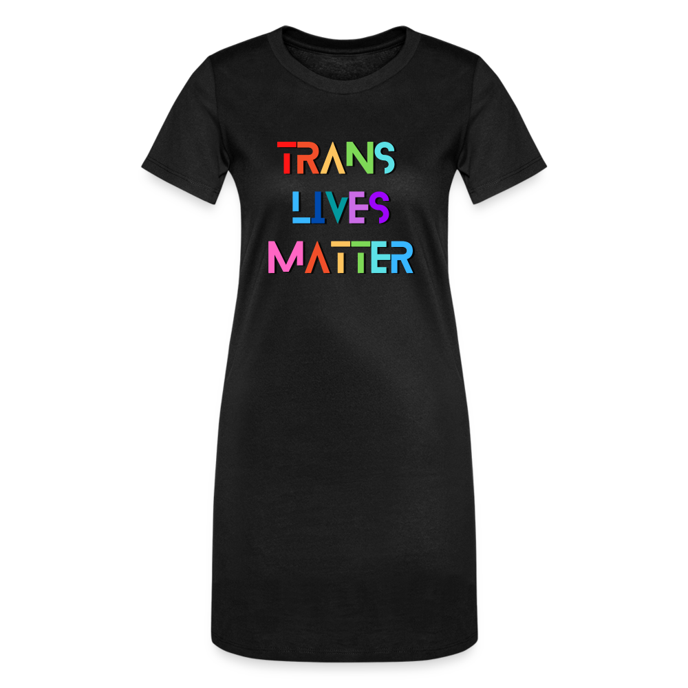 Trans Lives Matter T-Shirt Dress - black
