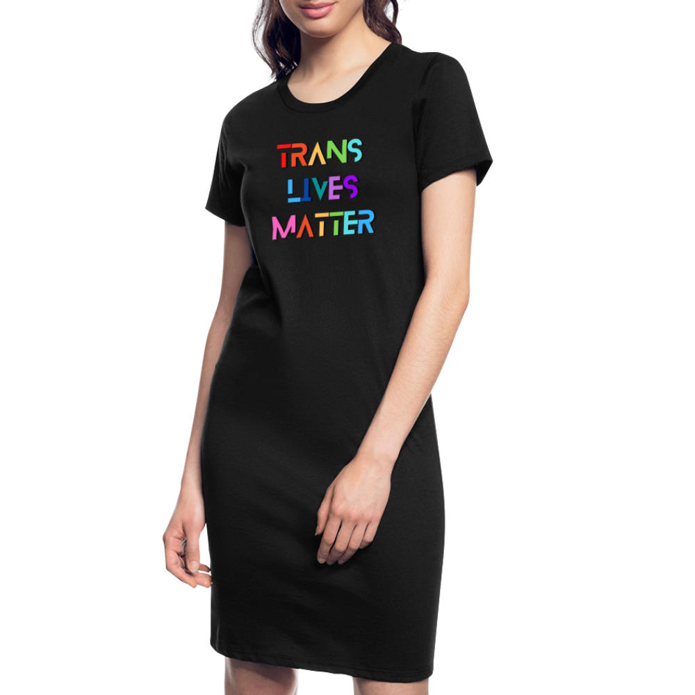 Trans Lives Matter T-Shirt Dress - black