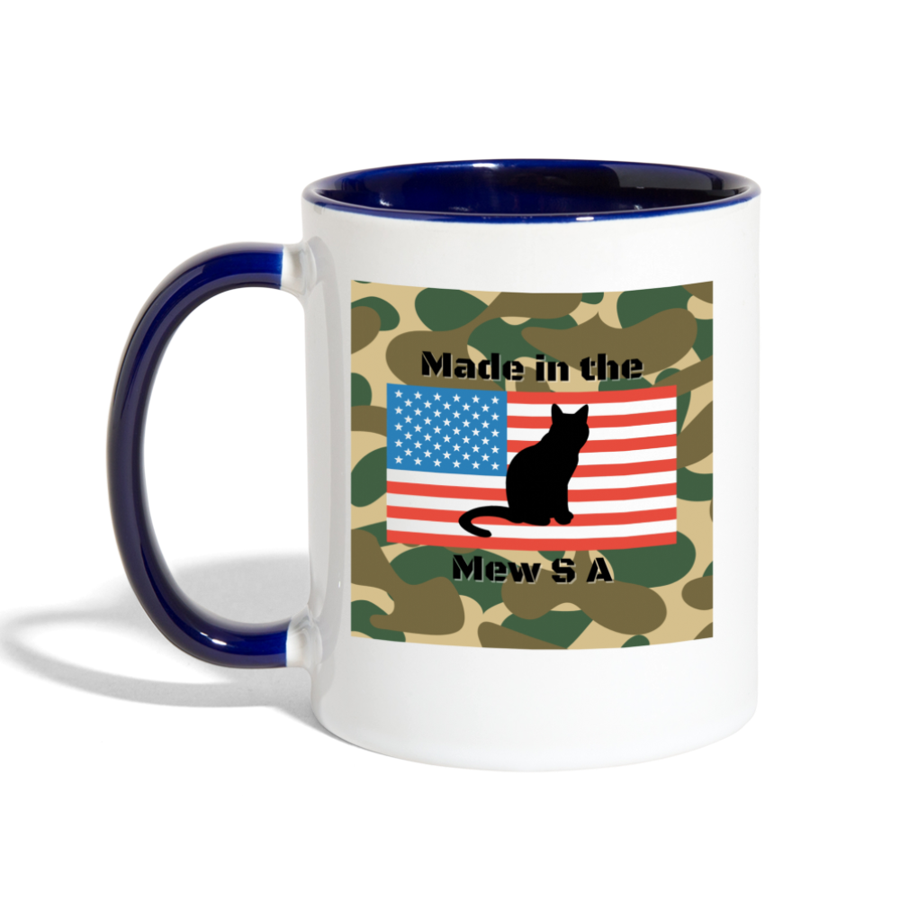 Made in the MewSA Mug - white/cobalt blue