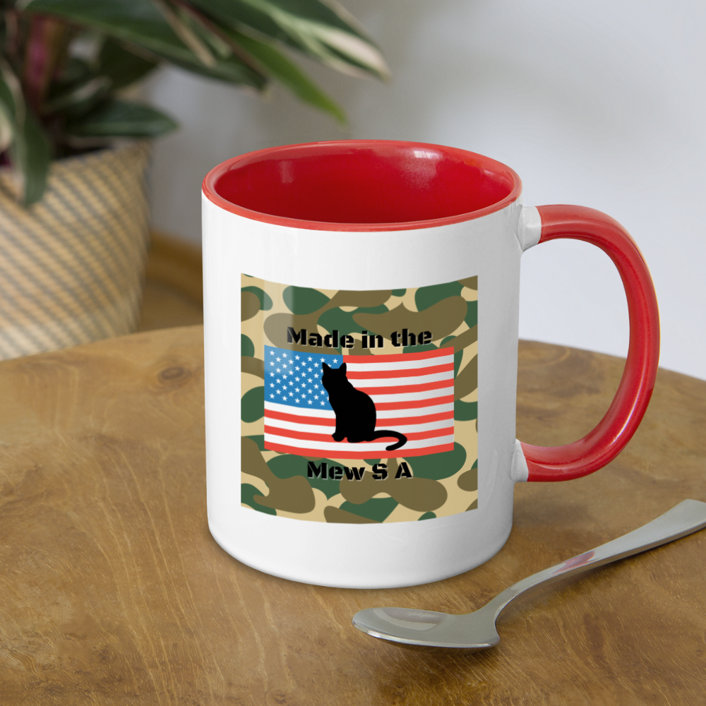 Made in the MewSA Mug - white/red