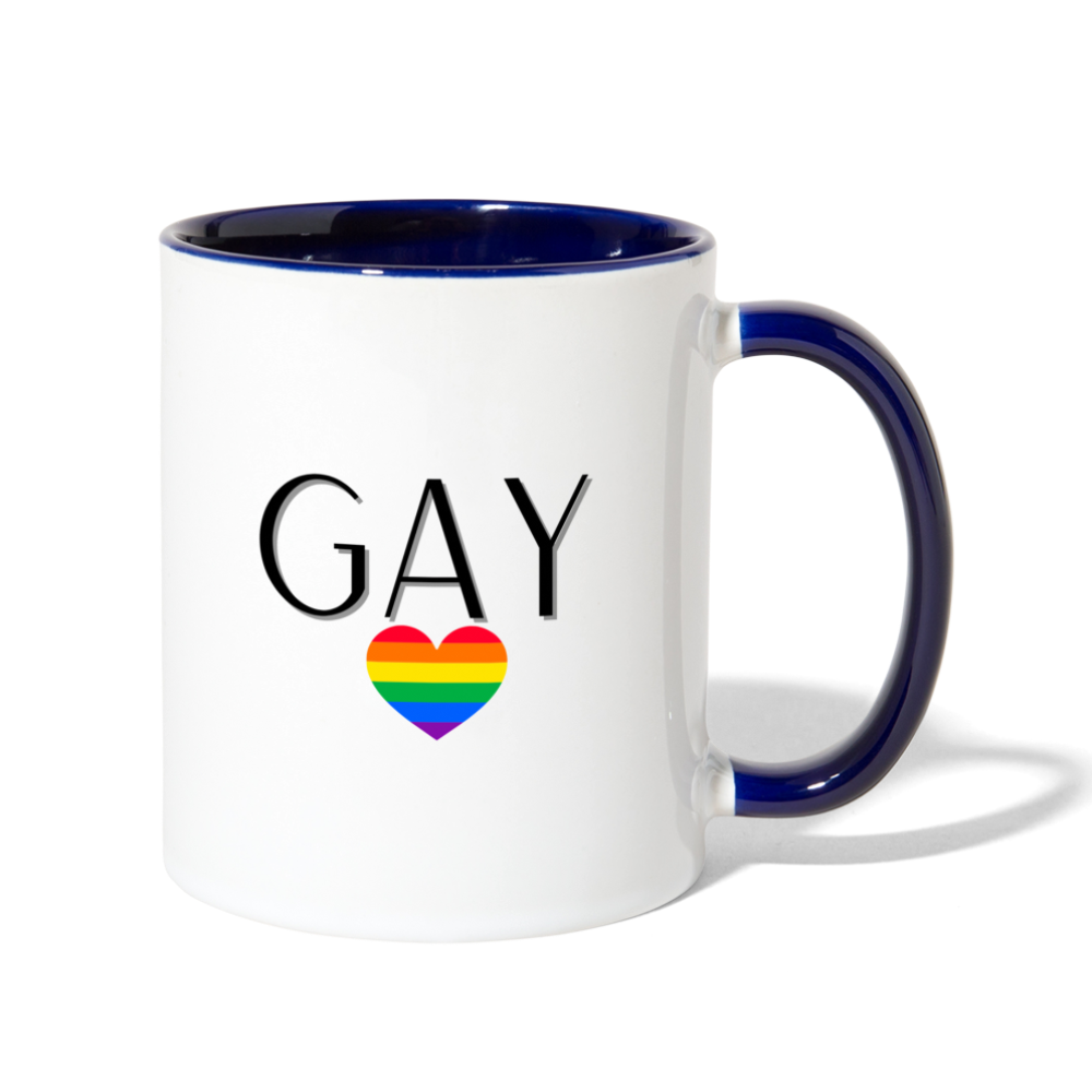 Gay AF Mug - white/cobalt blue