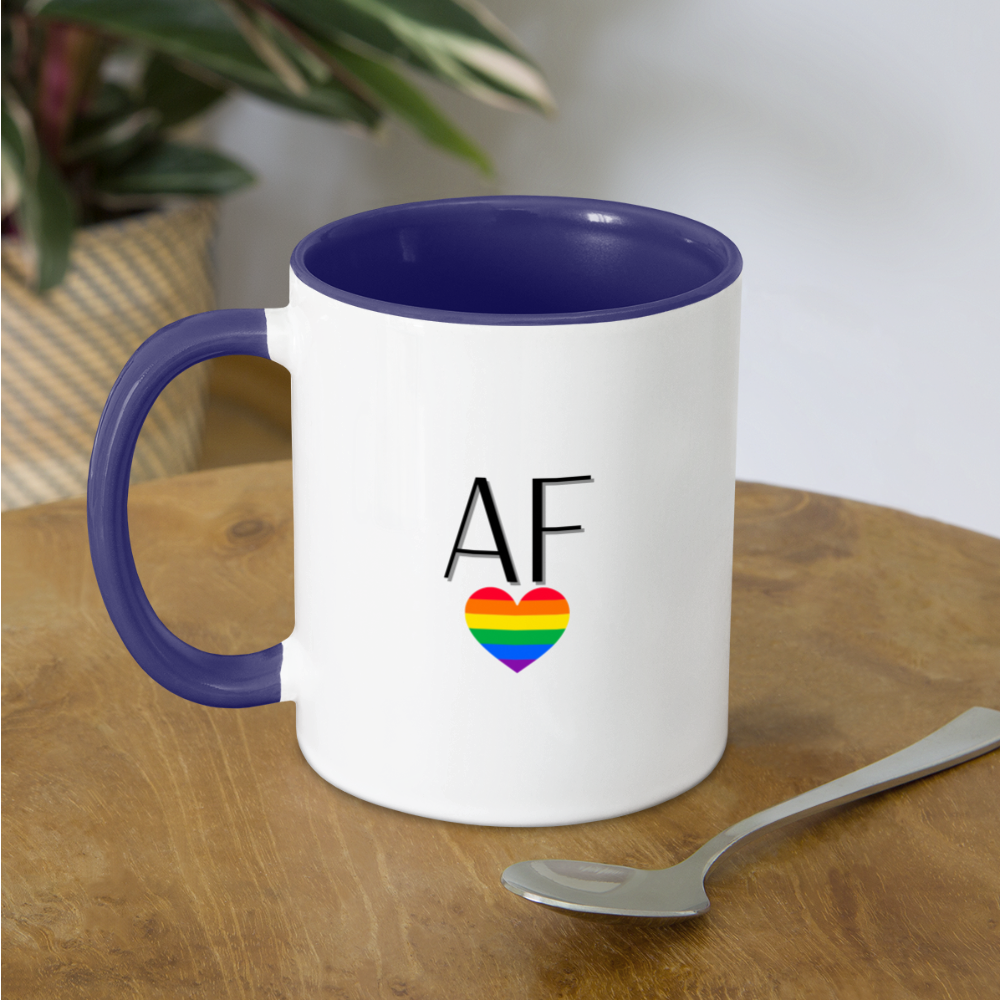 Gay AF Mug - white/cobalt blue