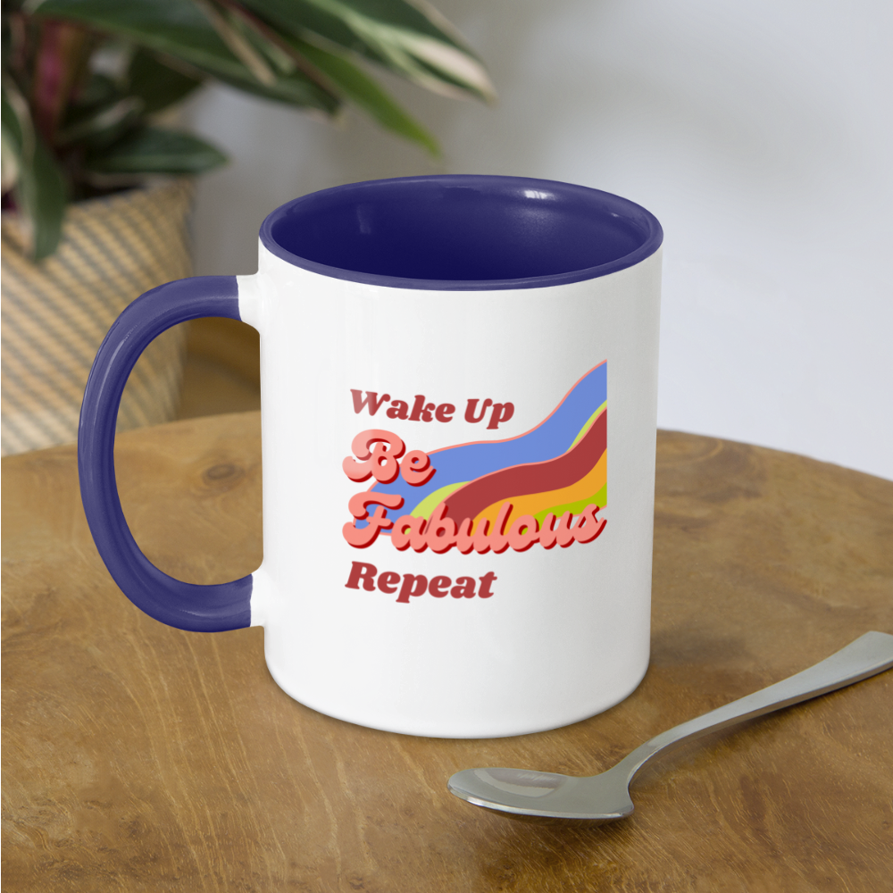 Be Fabulous Mug - white/cobalt blue