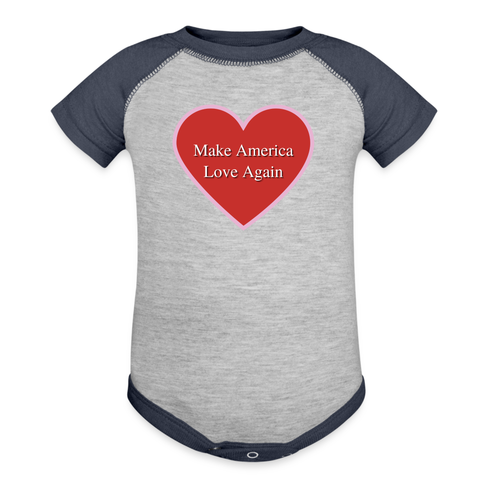 MALA Baby Bodysuit - heather gray/navy