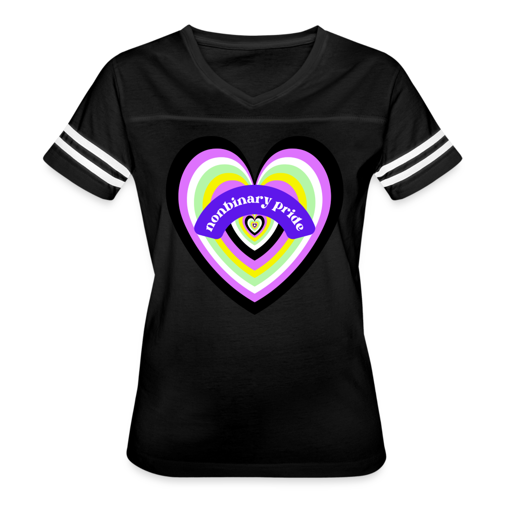 Nonbinary Pride Vintage Sport T-Shirt - black/white