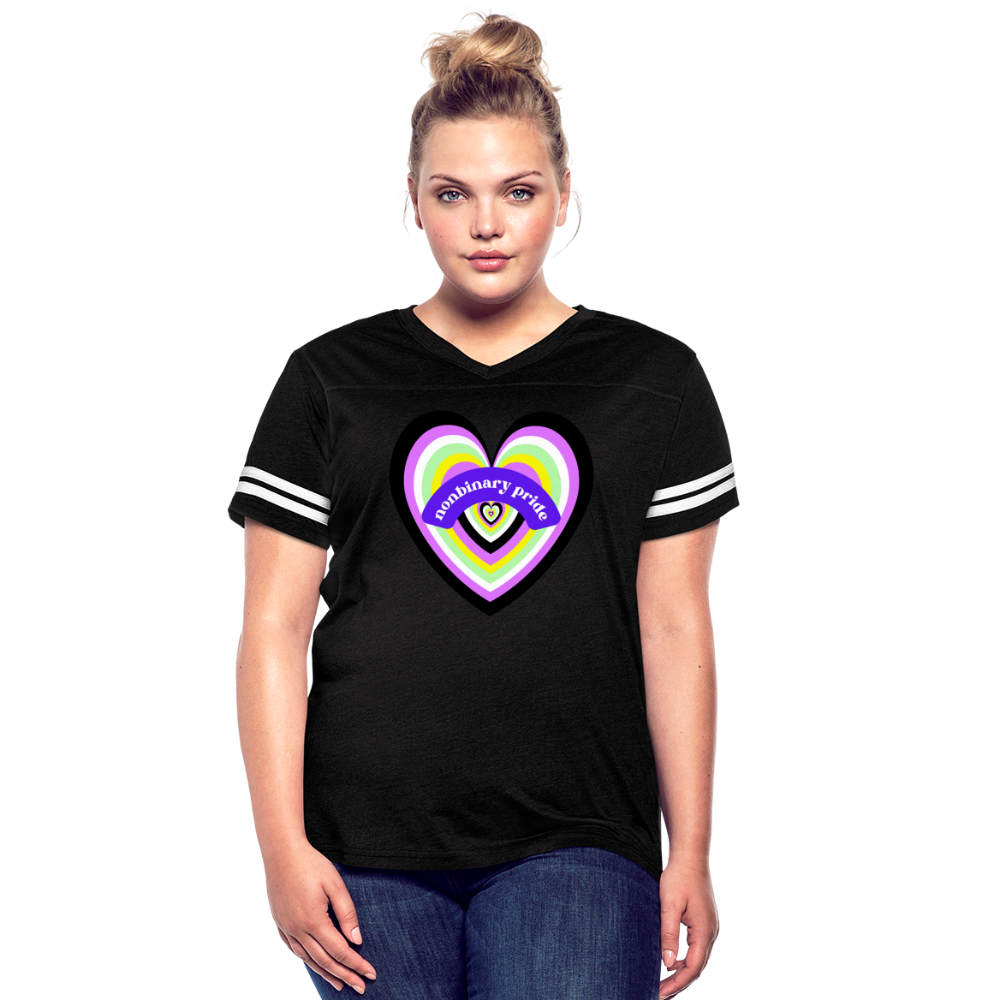 Nonbinary Pride Vintage Sport T-Shirt - black/white