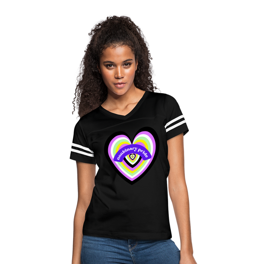 Nonbinary Pride Vintage Sport T-Shirt - black/white