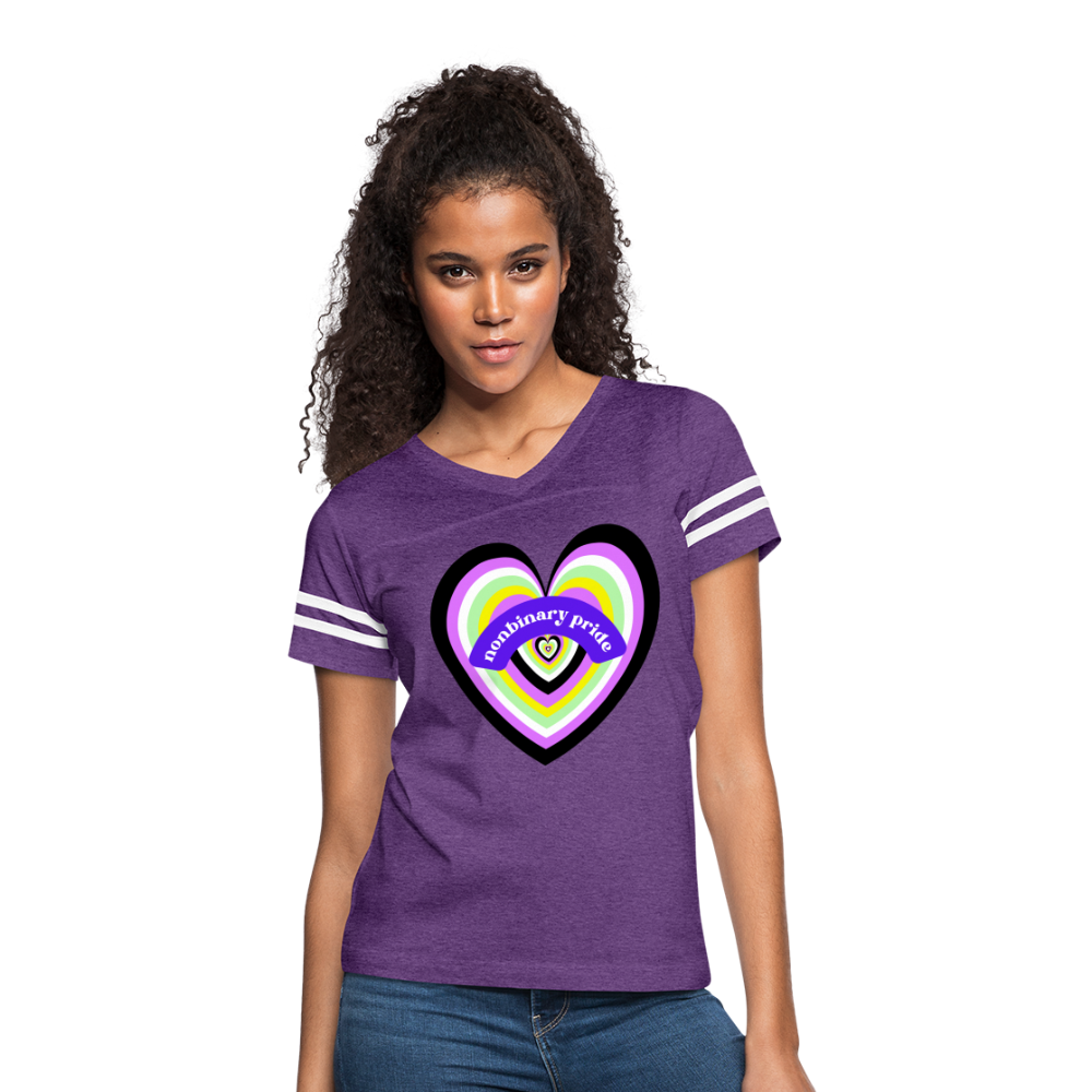 Nonbinary Pride Vintage Sport T-Shirt - vintage purple/white