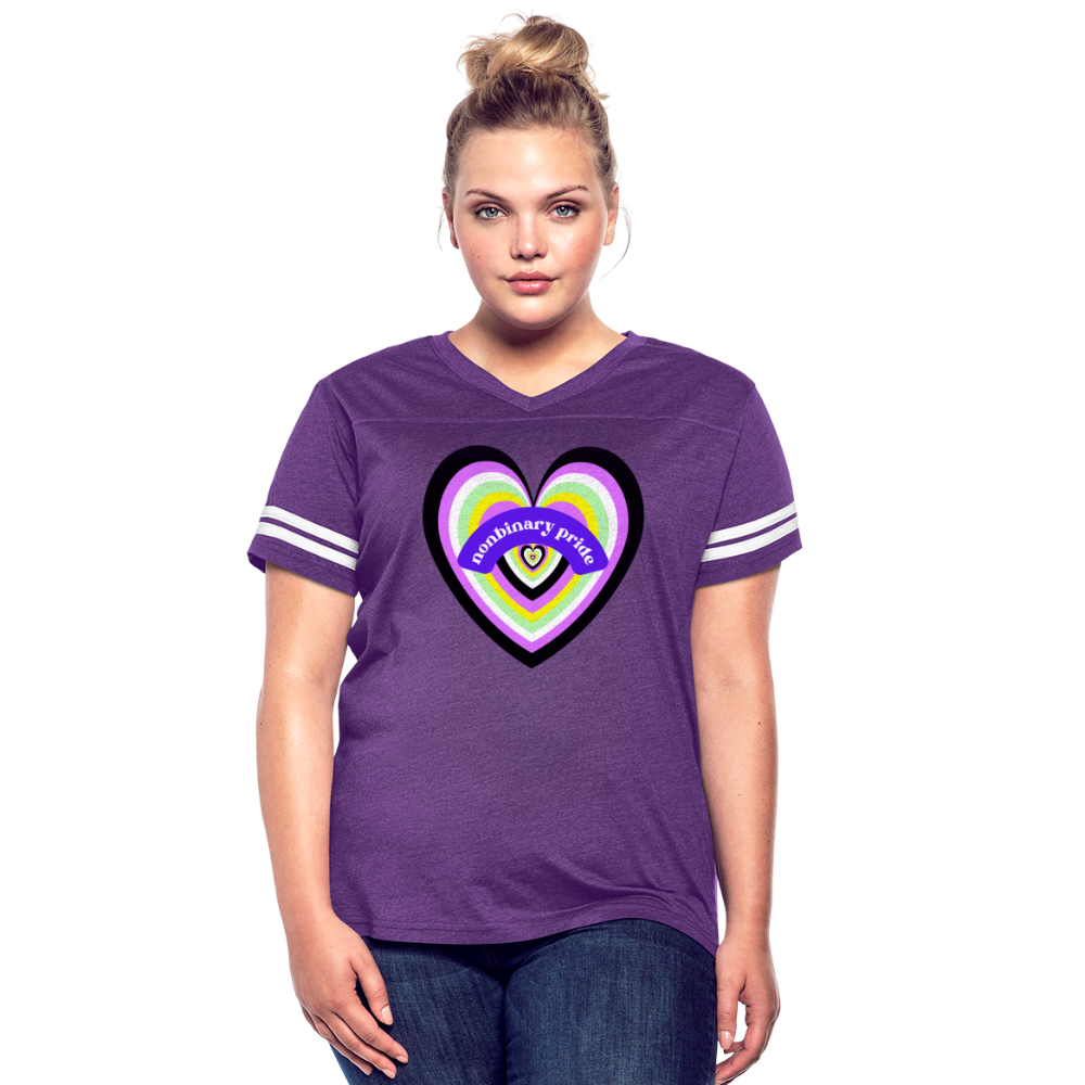 Nonbinary Pride Vintage Sport T-Shirt - vintage purple/white