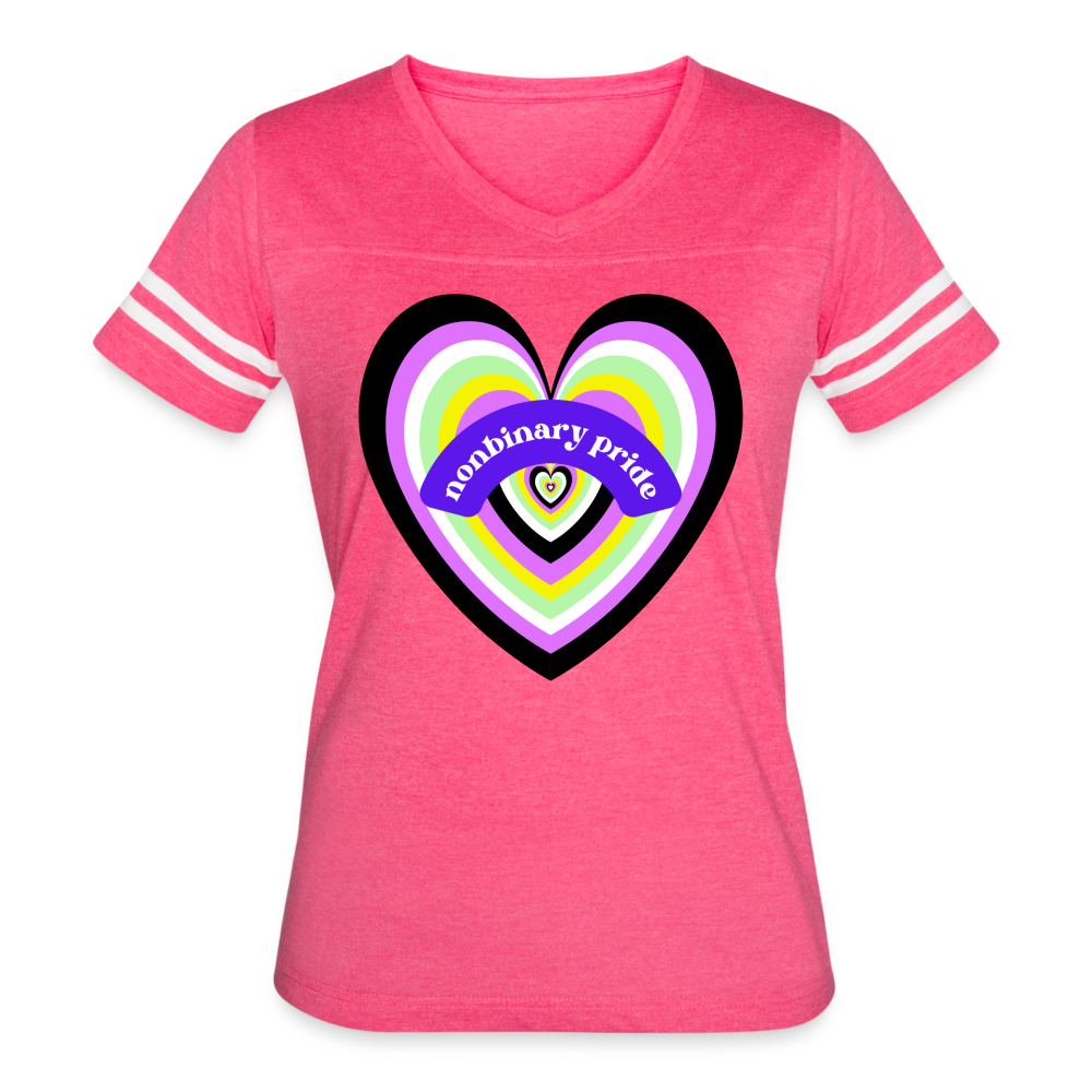 Nonbinary Pride Vintage Sport T-Shirt - vintage pink/white