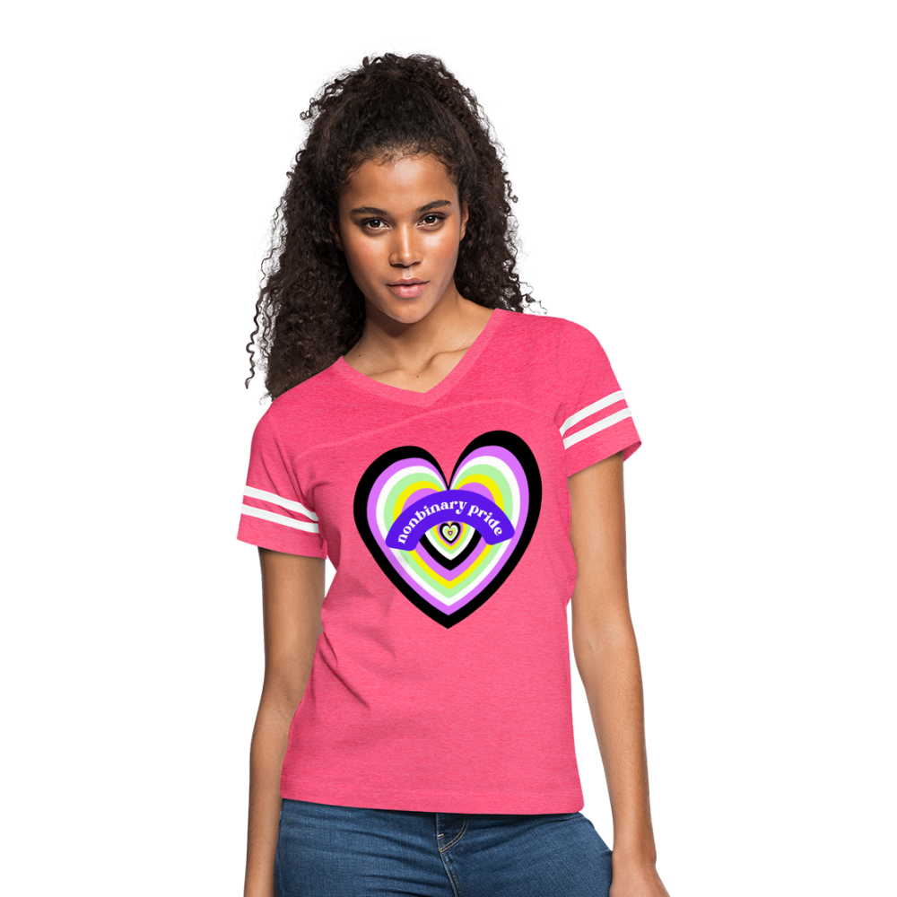 Nonbinary Pride Vintage Sport T-Shirt - vintage pink/white