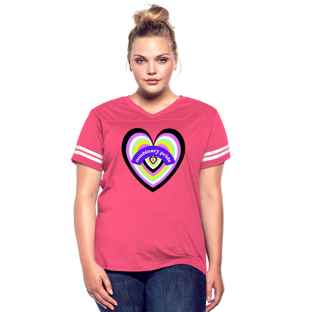 Nonbinary Pride Vintage Sport T-Shirt - vintage pink/white