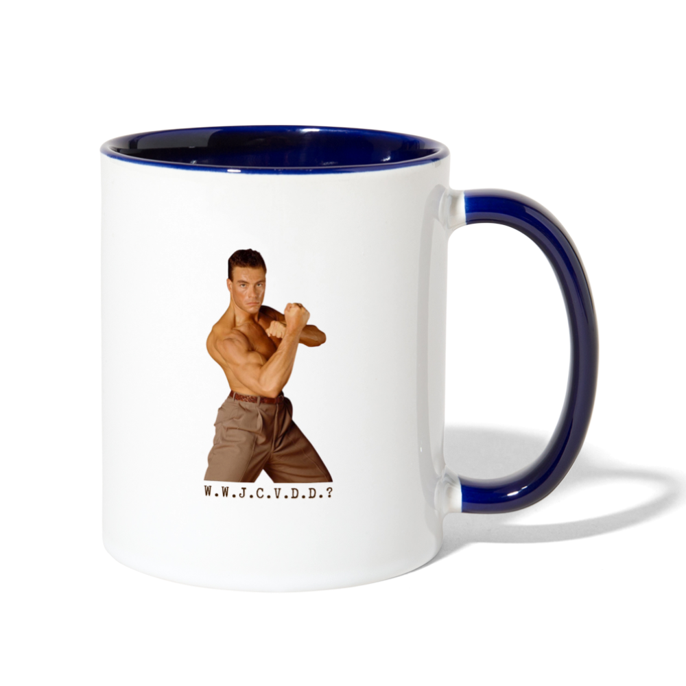 W.W.J.V.C.V.D.D.? Mug - white/cobalt blue