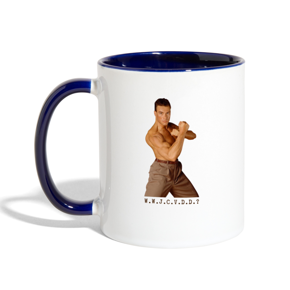 W.W.J.V.C.V.D.D.? Mug - white/cobalt blue