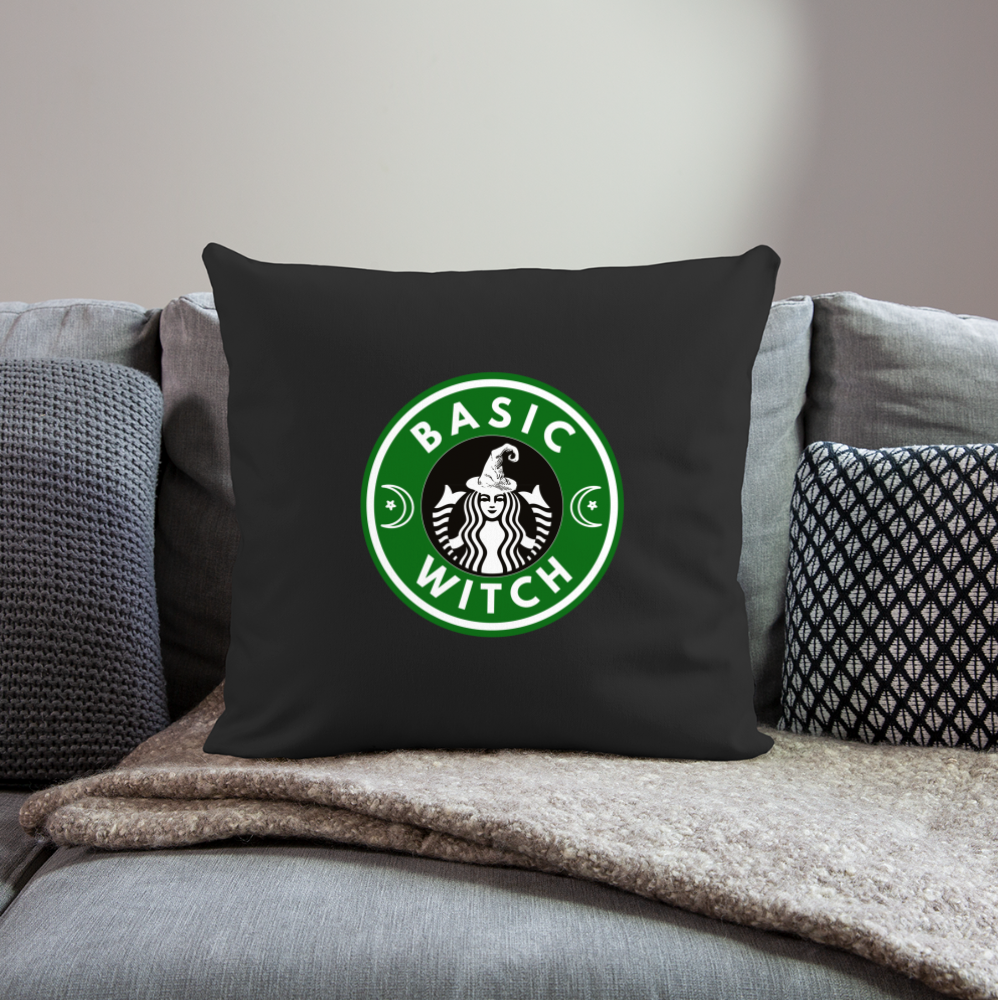 Basic Witch Throw Pillow Cover 18” x 18” - black