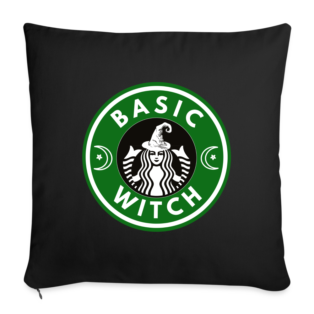 Basic Witch Throw Pillow Cover 18” x 18” - black