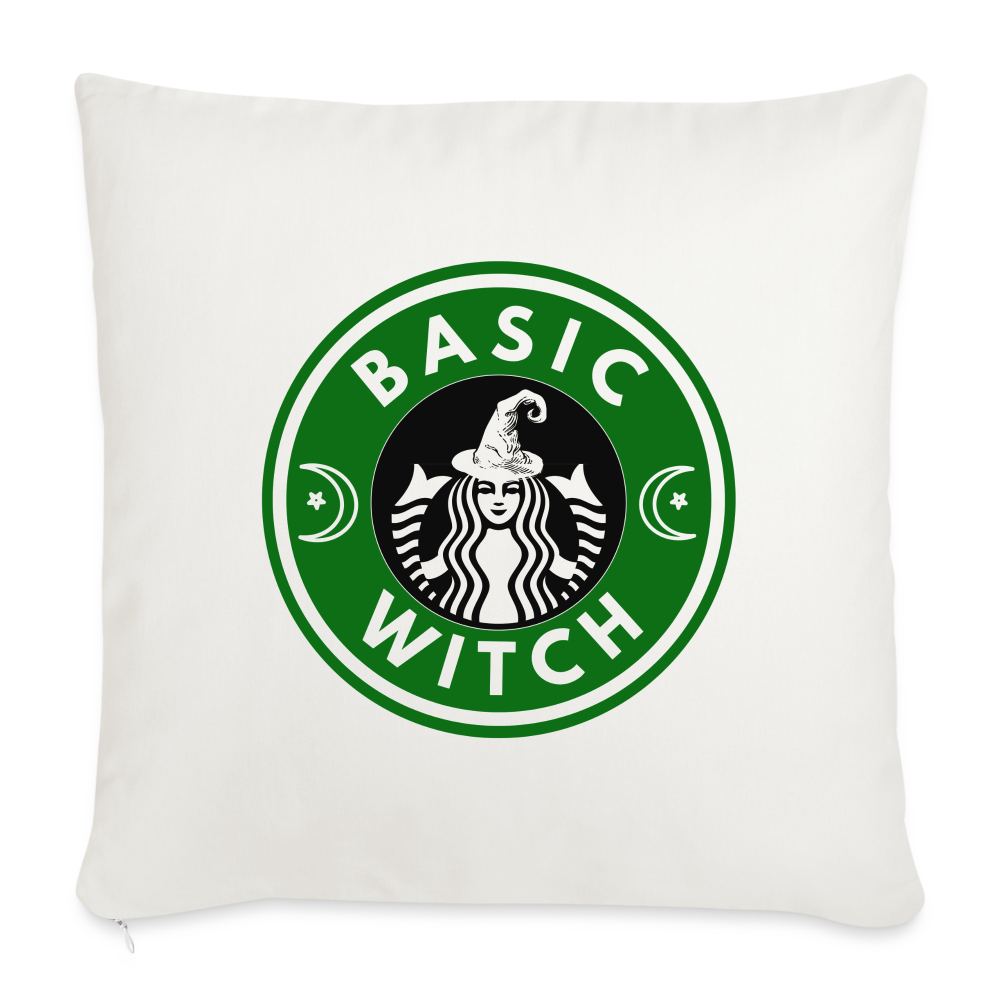 Basic Witch Throw Pillow Cover 18” x 18” - natural white