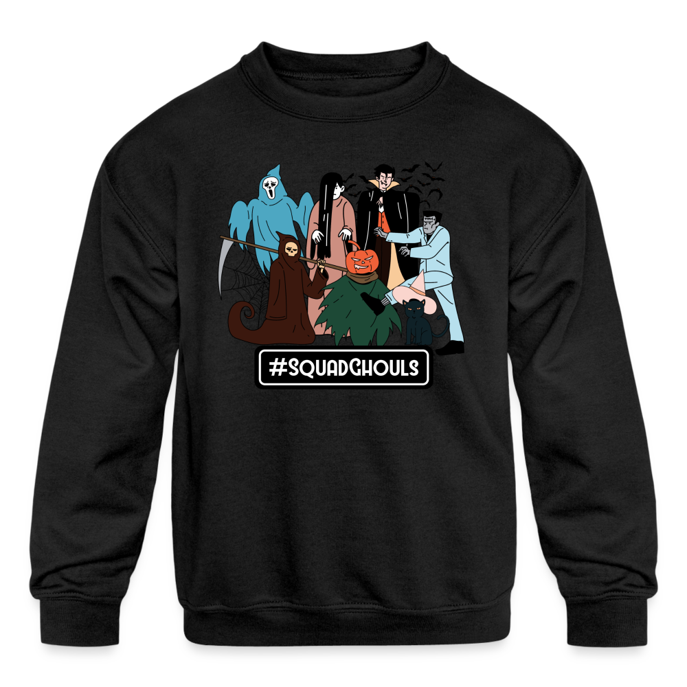 #squadghouls Kids' Crewneck Sweatshirt - black
