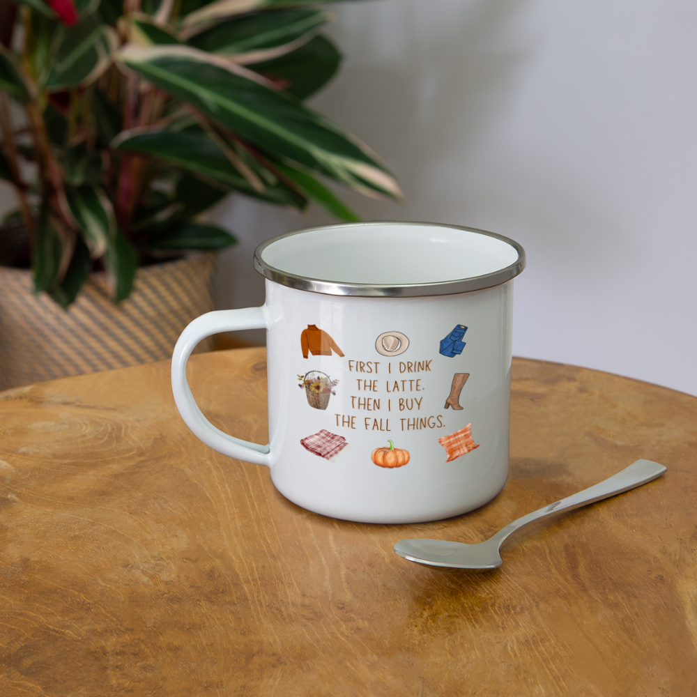 First I Drink the Latte...Camper Mug - white