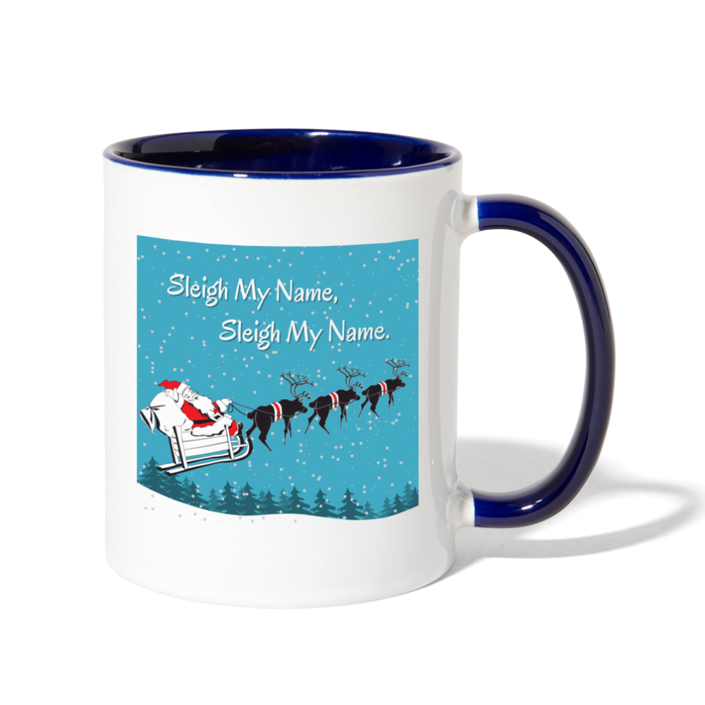 Sleigh My Name Mug - white/cobalt blue