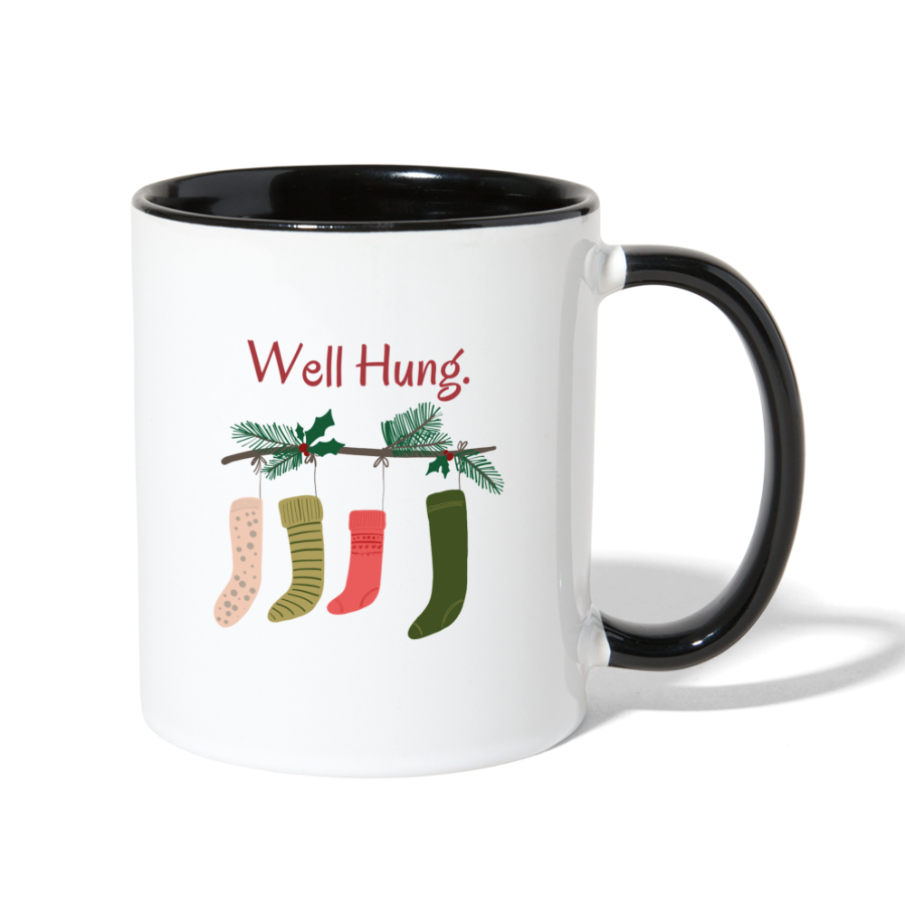 Well Hung Stockings Mug - white/black