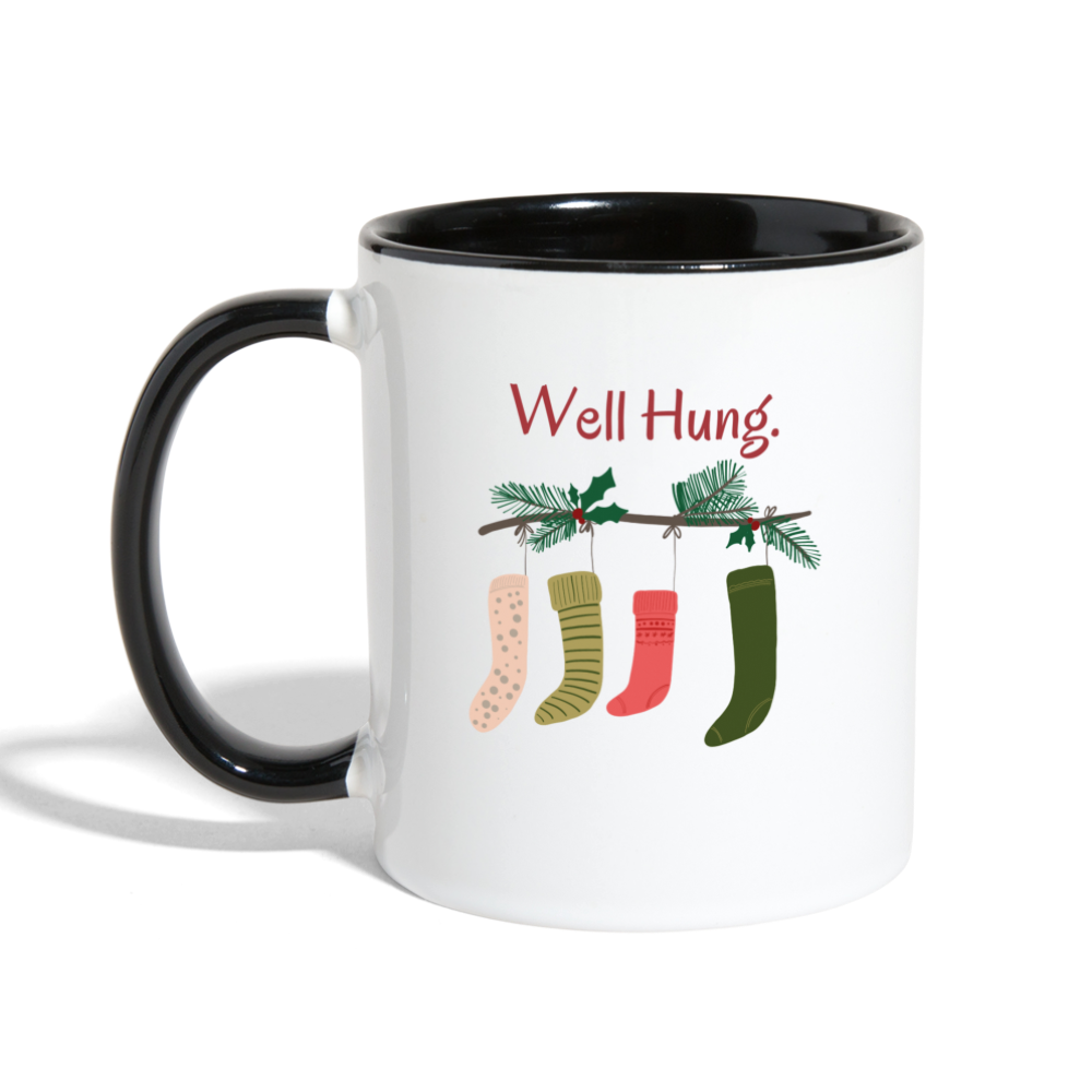Well Hung Stockings Mug - white/black