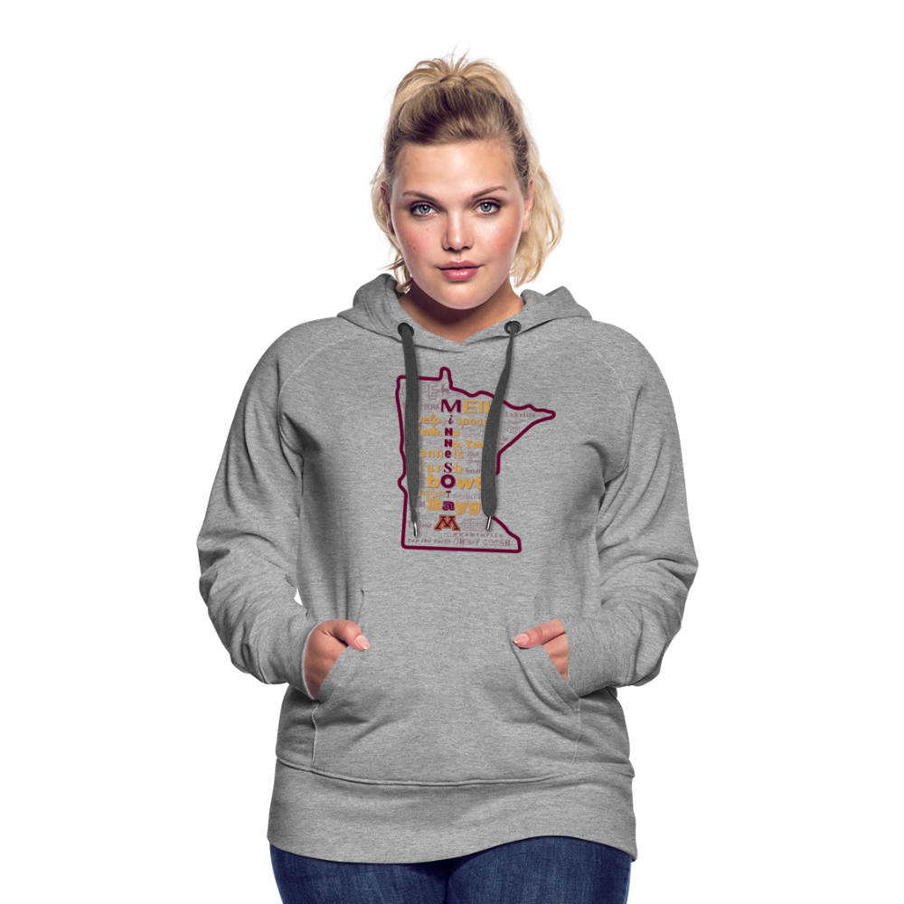 Women’s MN Words Gophers Themed Hoodie - heather grey