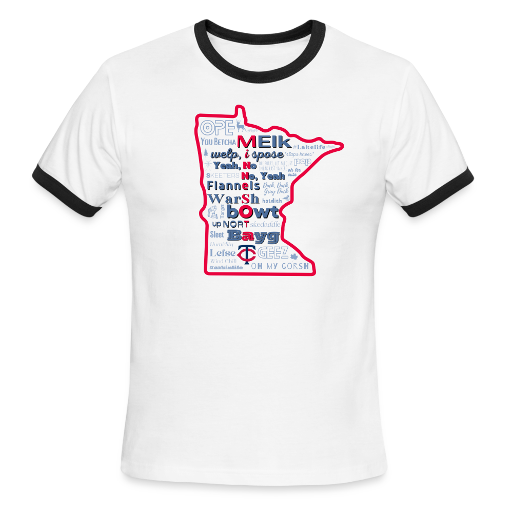 MN Words Twins Theme Men's Ringer T-Shirt - white/black