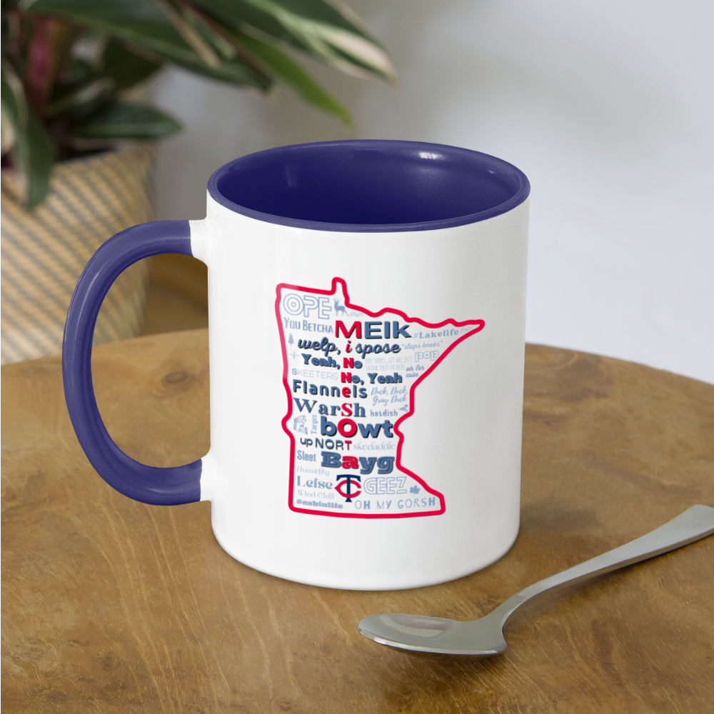 MN Words Twin Theme Mug - white/cobalt blue