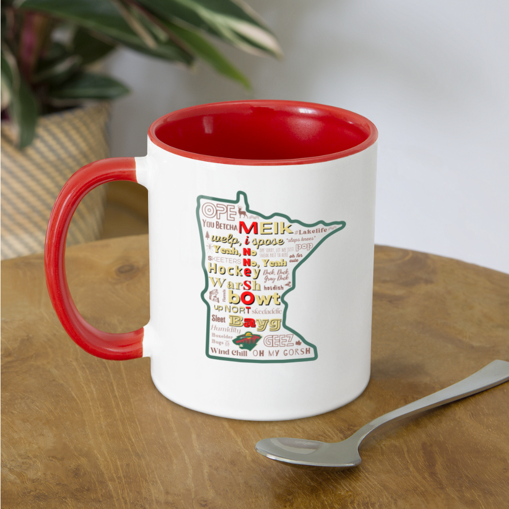 MN Words Wild Theme Mug - white/red