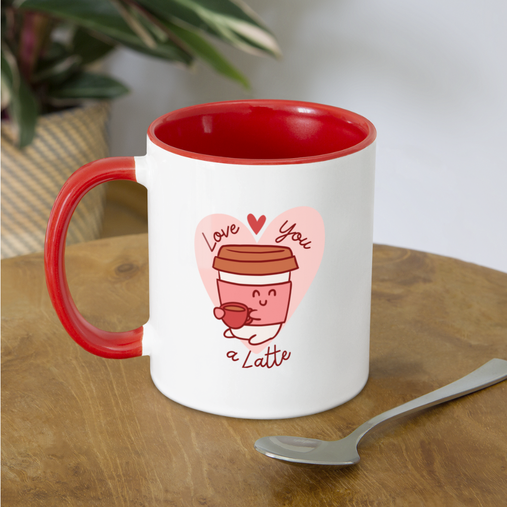 Love You a Latte Mug - white/red