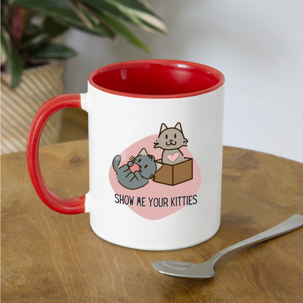 Show Me Your Kitties Mug - white/red