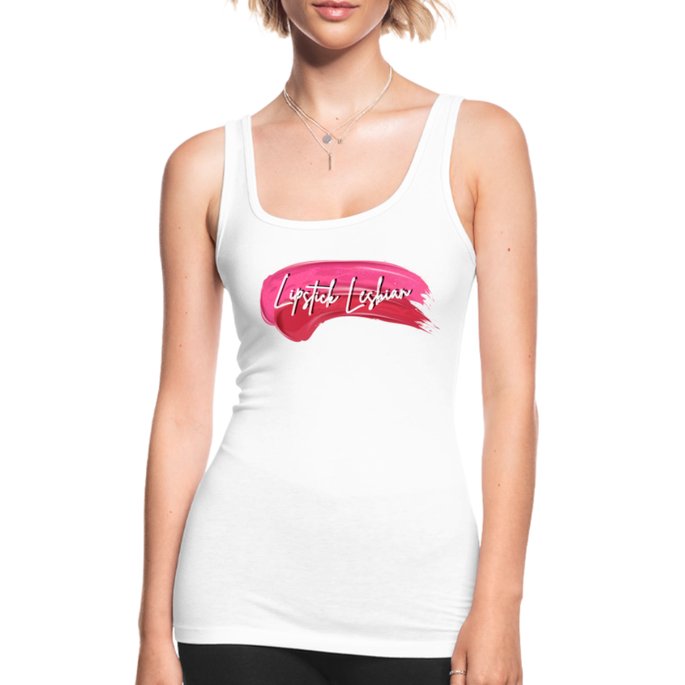 Lipstick Lesbian Fitted Tank Top - white