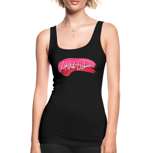 Lipstick Lesbian Fitted Tank Top - black