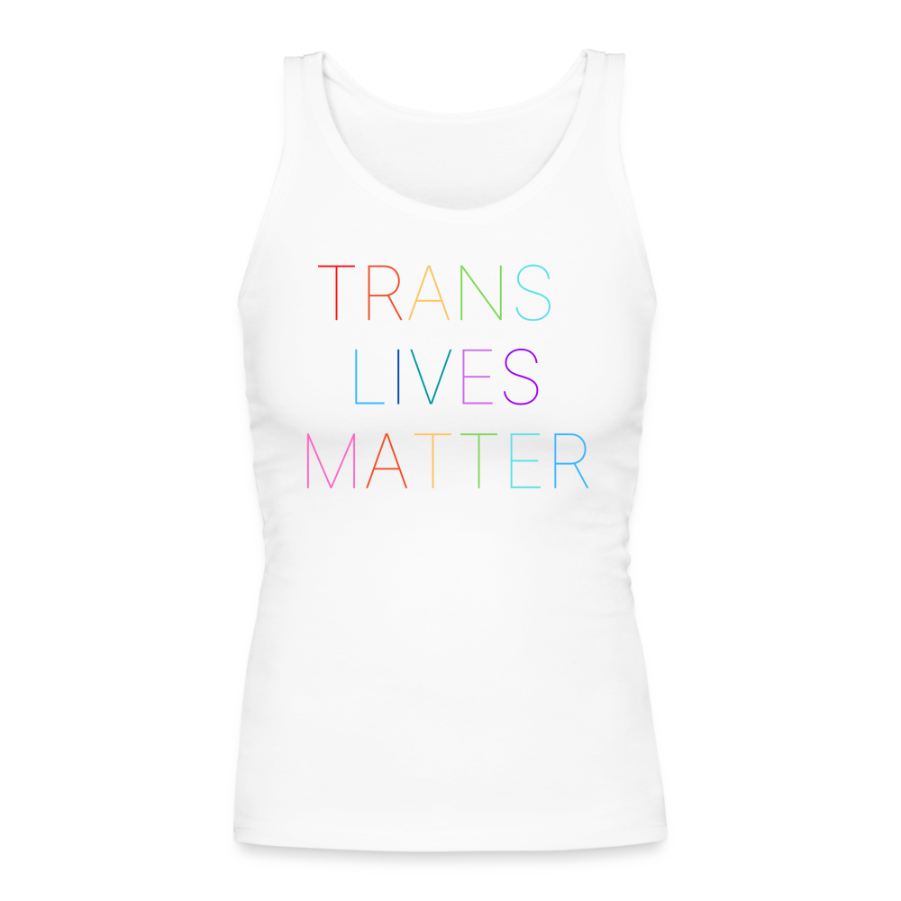 Trans/Our Lives Matter Longer Length Fitted Tank - white