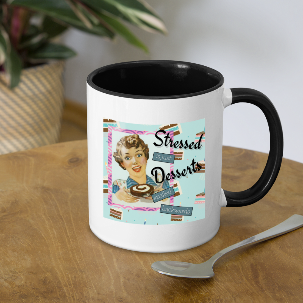 Stressed=Desserts Mug - white/black