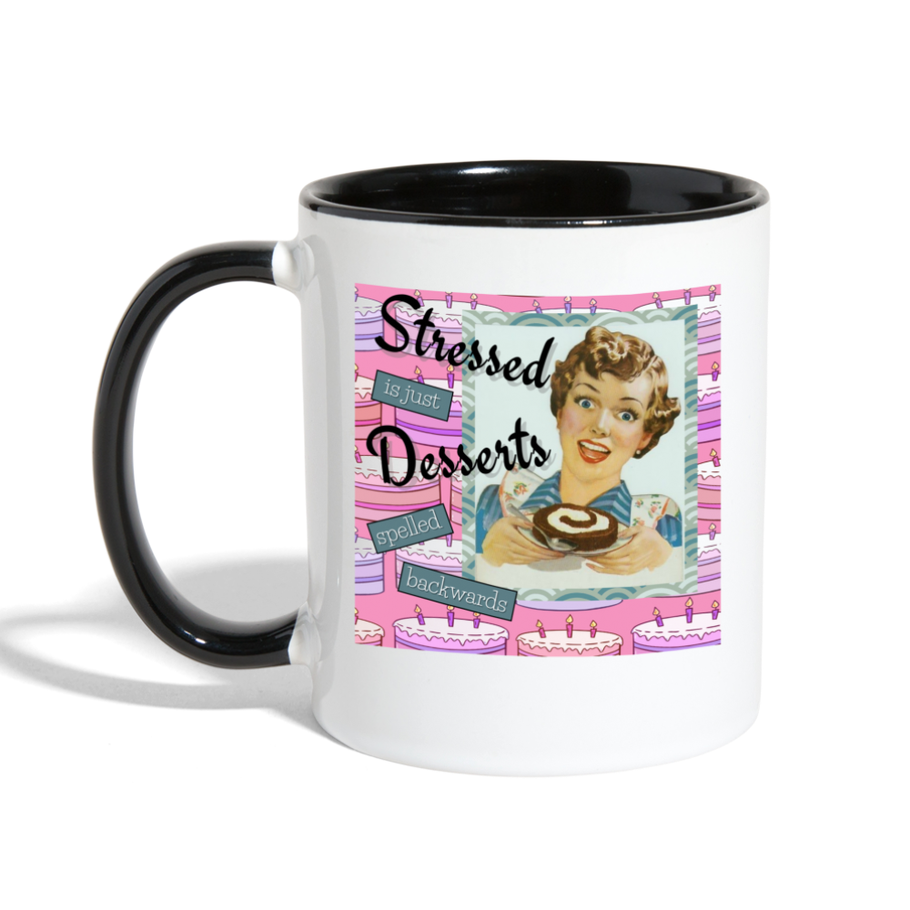 Stressed=Desserts Mug - white/black