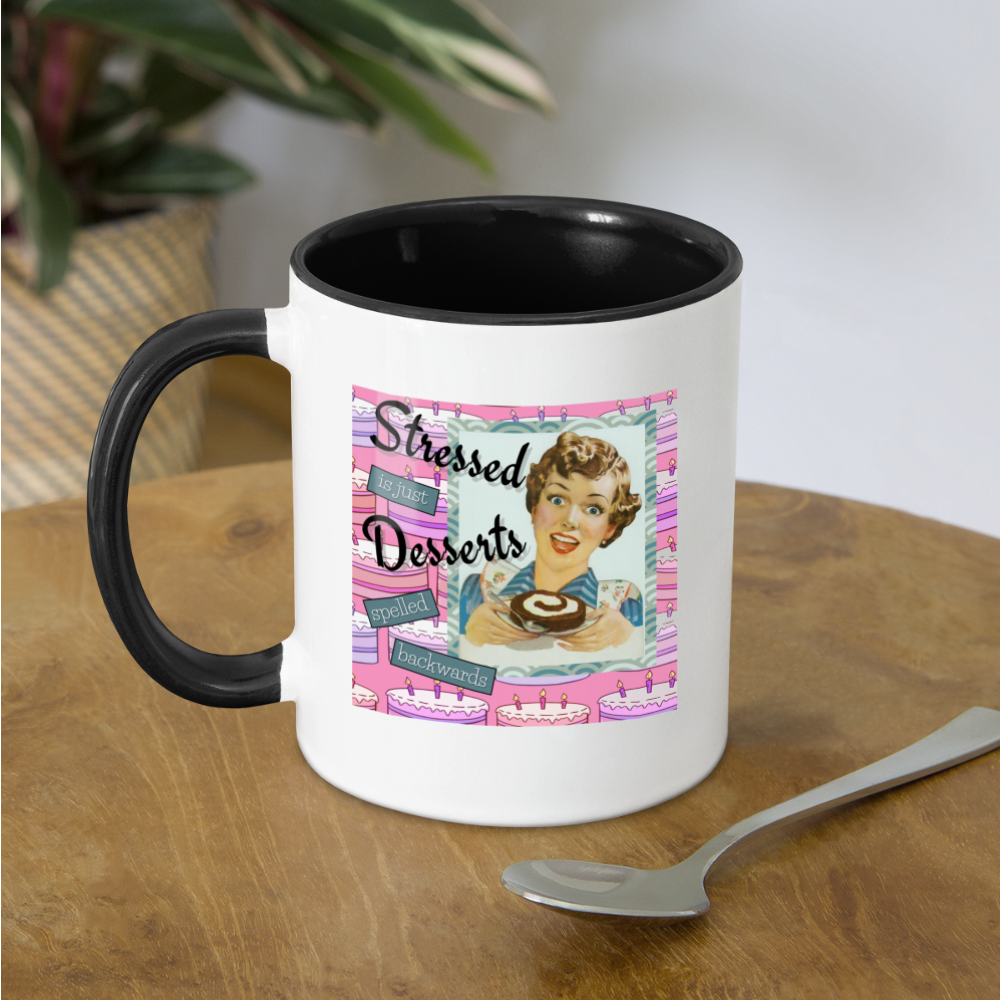 Stressed=Desserts Mug - white/black