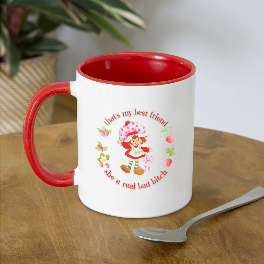 My BF Strawberry Shortcake Mug - white/red