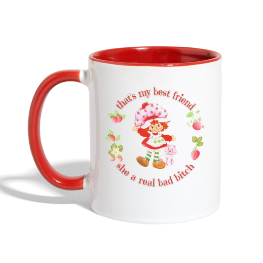 My BF Strawberry Shortcake Mug - white/red