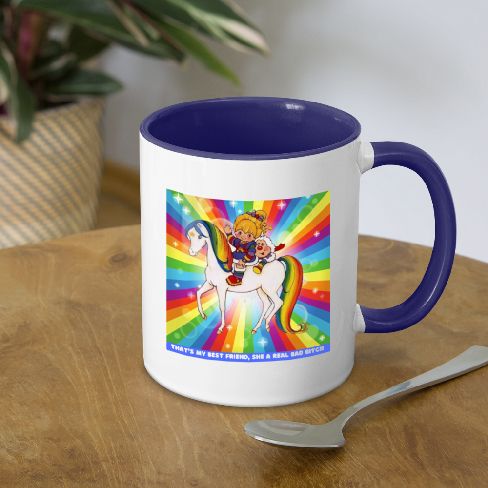 My BF Rainbow Brite Mug - white/cobalt blue