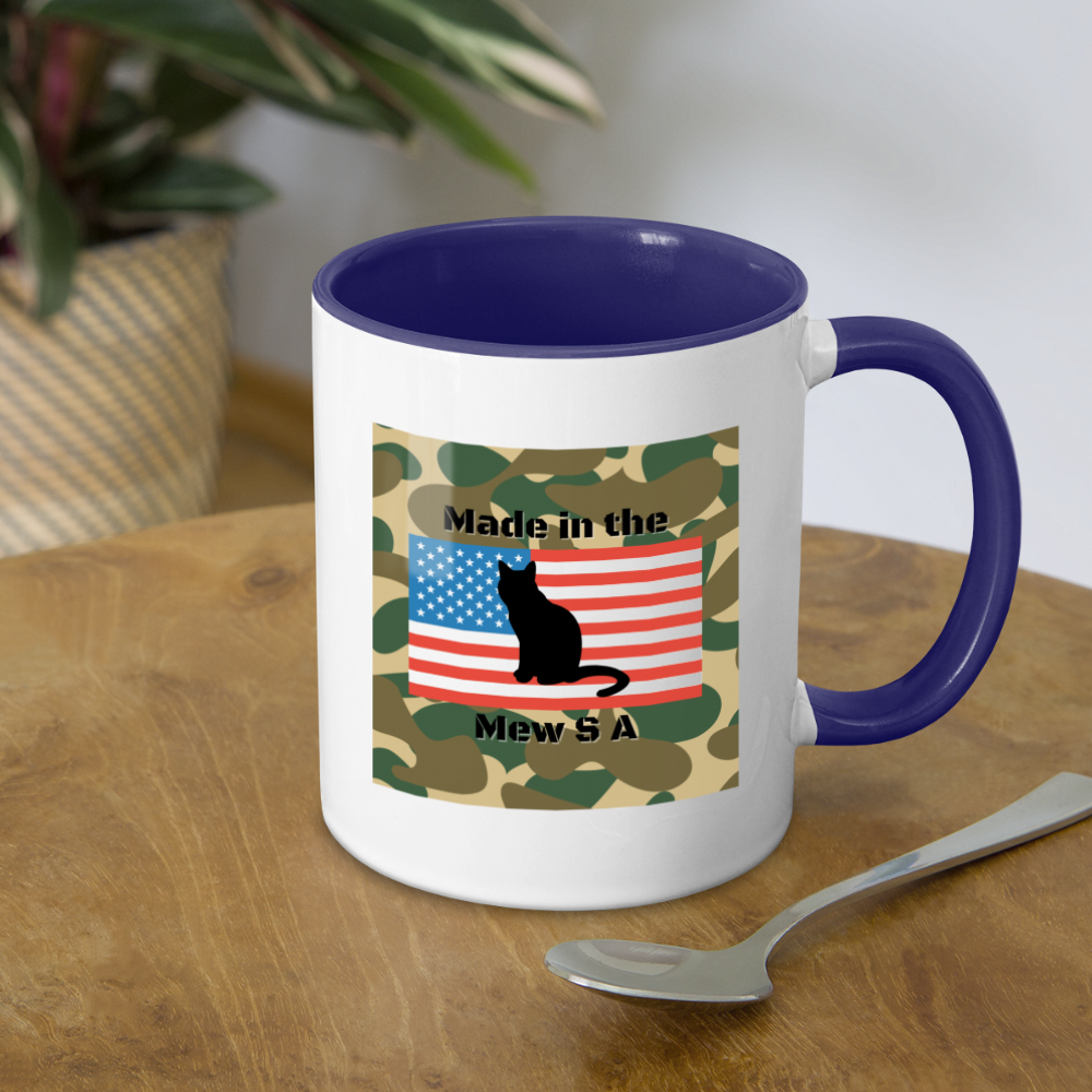Made in the MewSA Mug - white/cobalt blue