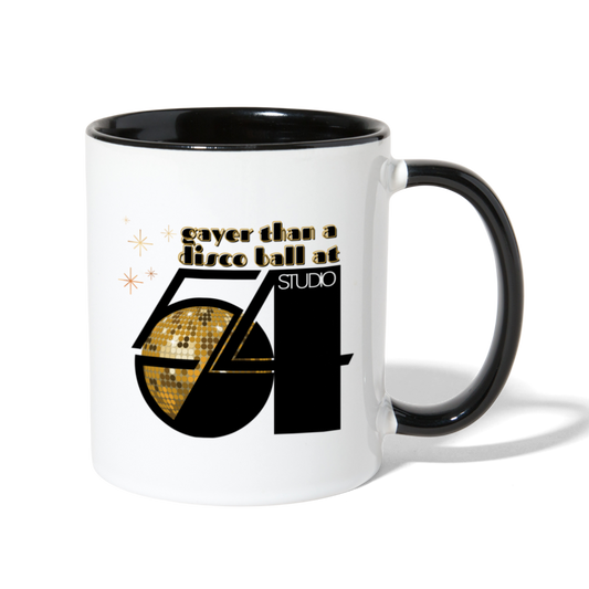 Gayer than a Disco Ball Mug - white/black