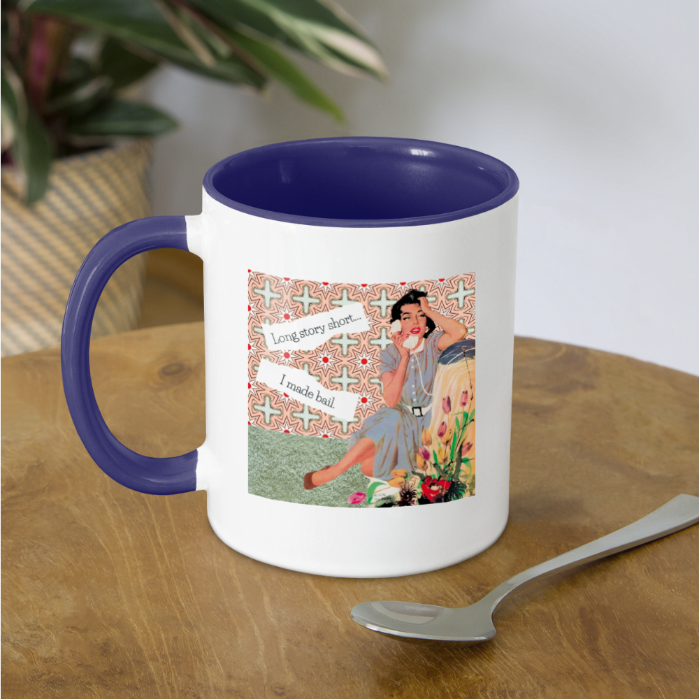 I Made Bail Mug - white/cobalt blue