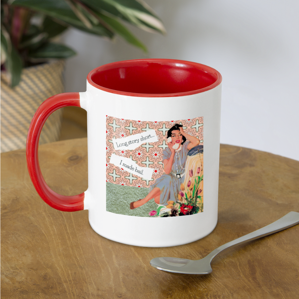 I Made Bail Mug - white/red