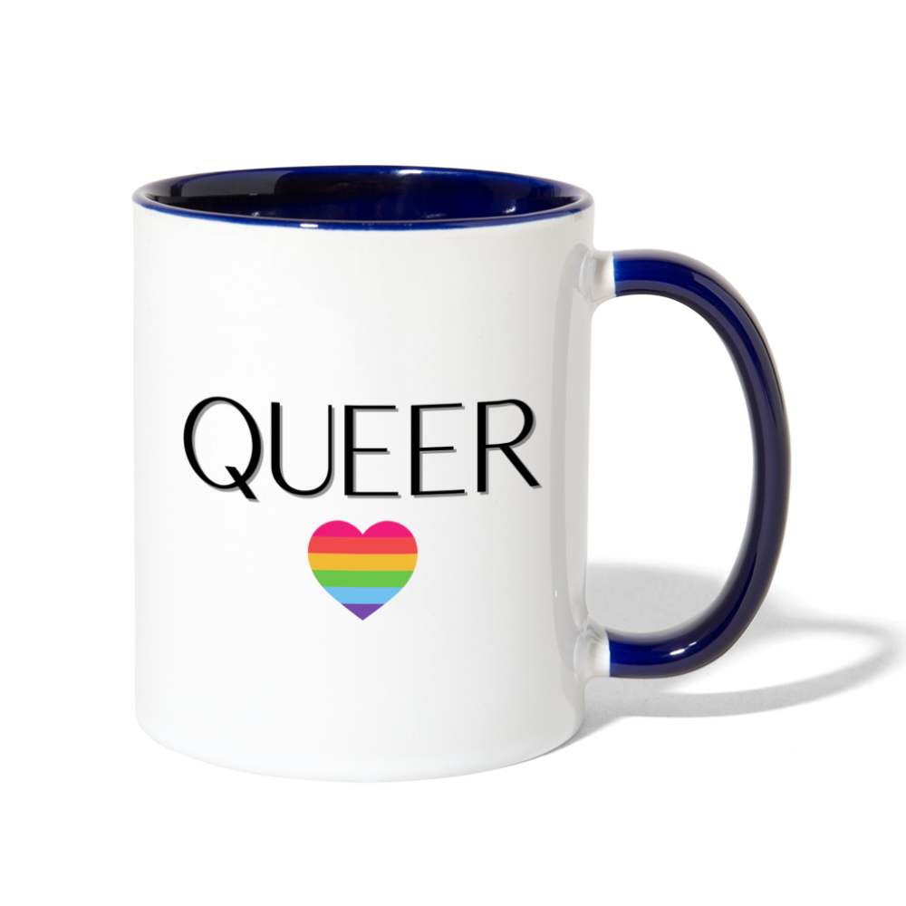 Queer AF Mug - white/cobalt blue