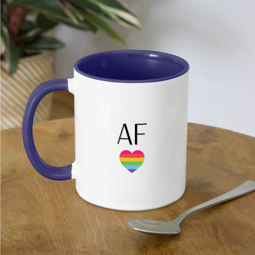 Queer AF Mug - white/cobalt blue